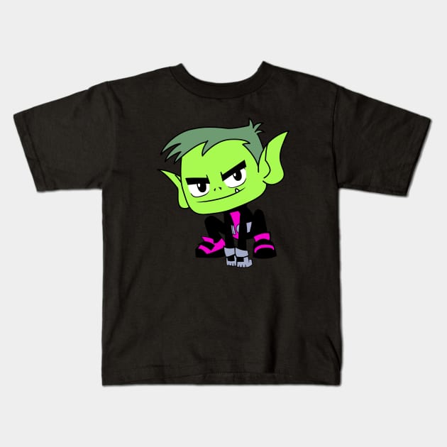 Teen Titan: Beastboy Kids T-Shirt by JamesCMarshall